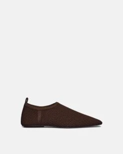 Nanushka Buju - Mesh-Knit Square-Toe Slip-On Shoes - Java