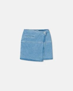 Nanushka Casna - Denim Mini Wrap Skirt - Eco Light Wash -Nanushka Wear Shop CASNA LIGHTWASH DENIM 1