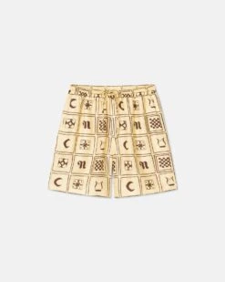 Nanushka Doxxi - Printed Silk-Twill Shorts - Apricot Kopjafa