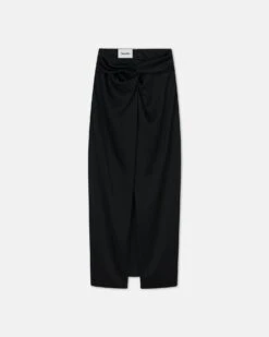 Nanushka Heida - Slip Satin Wrap Skirt - Black -Nanushka Wear Shop HEIDA BLACK SLIPSATIN
