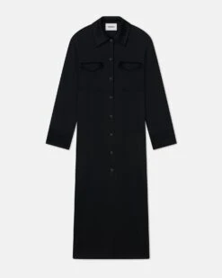 Nanushka Joann - Slip Satin Shirt Dress - Black 9 Nanushka Joann - Slip Satin Shirt Dress - Black -Nanushka Wear Shop JOANN BLACK SLIPSATIN