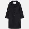 Nanushka Marton - Double Wool And Silk Car Coat - Black