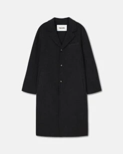Nanushka Marton - Double Wool And Silk Car Coat - Black