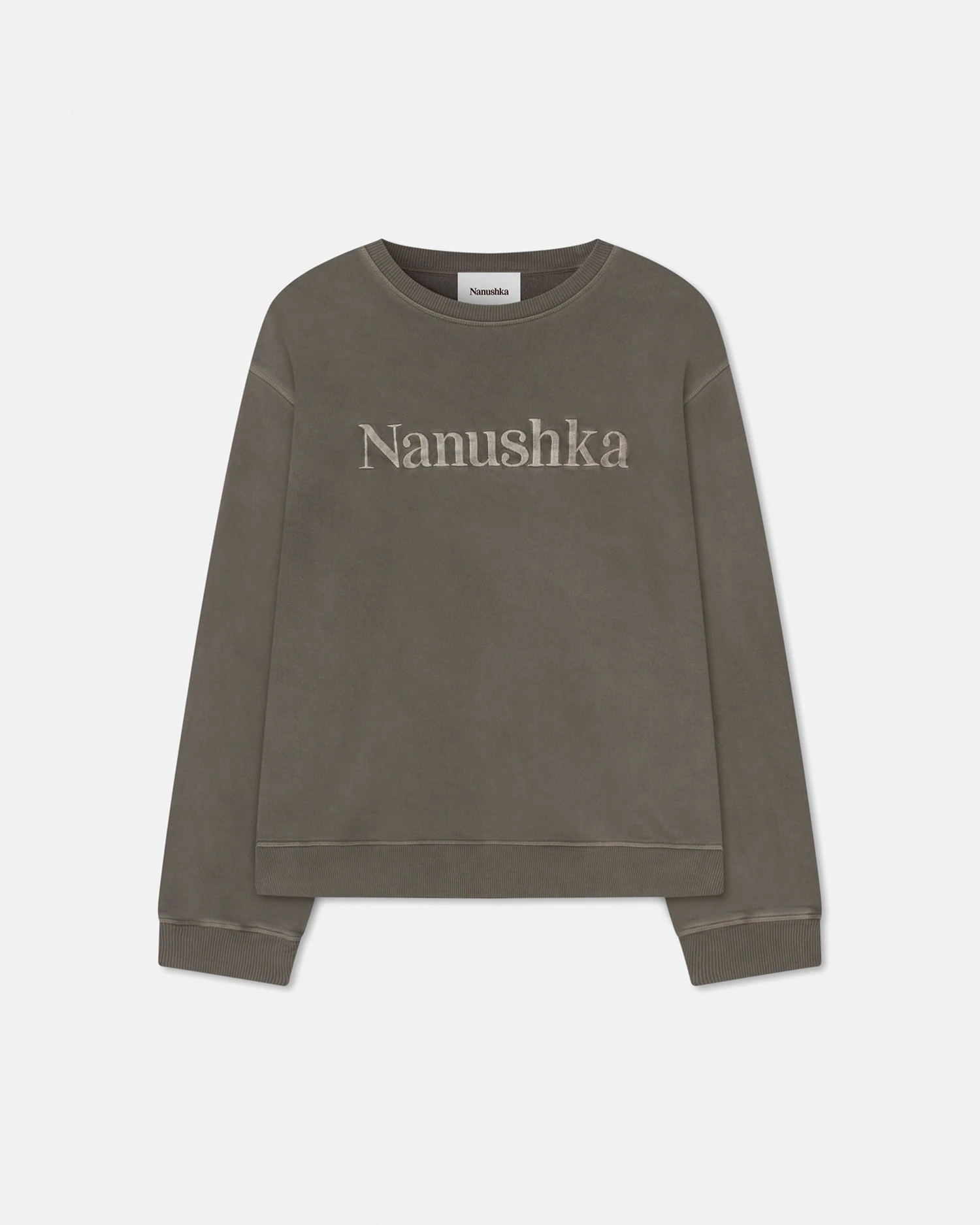 Nanushka Mart - Organically Grown Cotton Sweatshirt - Asphalt 3 Nanushka Mart - Organically Grown Cotton Sweatshirt - Asphalt
