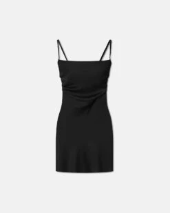 Nanushka Merva - Slip Satin Mini Dress - Black -Nanushka Wear Shop MERVA BLACK SLIP SATIN 01 cda610ff d2f7 4e0e bf15 9cd1a7d33a6c