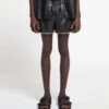 Nanushka Amil - Raffia-Trimmed Okobor™ Alt-Leather Shorts - Black -Nanushka Wear Shop NAN SS24 ECOMM MW BOTTOM DETAIL CROPPED 23