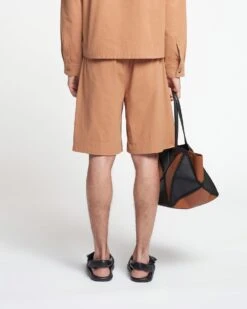 Nanushka Carsten - Washed-Calico Shorts - Rust -Nanushka Wear Shop NAN SS24 ECOMM MW BOTTOM DETAIL CROPPED 26