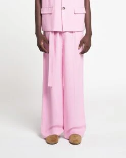 Nanushka Bento - Silk Viscose Tweed Pants - Orchid