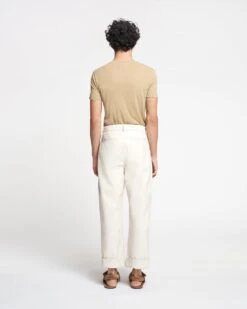 Nanushka Jenno - Mesh-Jersey T-Shirt - Pale Olive -Nanushka Wear Shop NAN SS24 ECOMM MW FULL BODY CROPPED 65