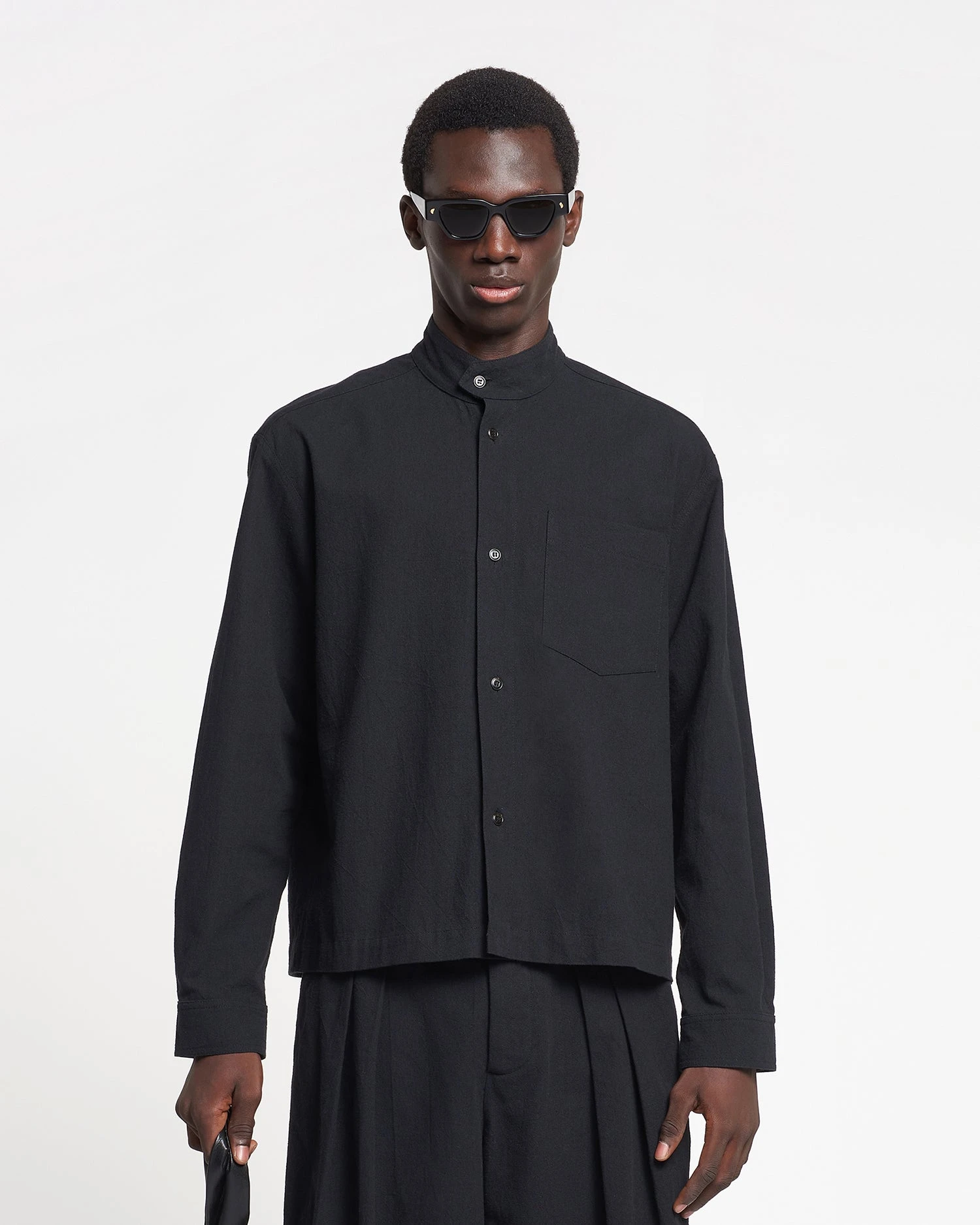 Nanushka Abbas - Washed-Canvas Shirt - Black 3 Nanushka Abbas - Washed-Canvas Shirt - Black