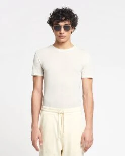 Nanushka Jenno - Mesh-Jersey T-Shirt - White Wax