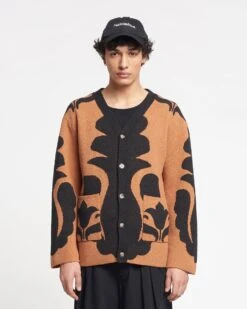 Nanushka Boan - Terry-Jacquard Cardigan - Brown/Black