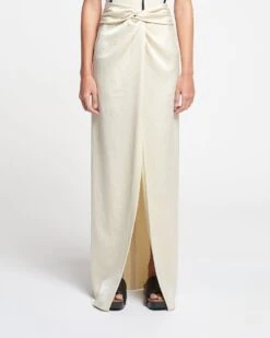 Nanushka Myde - Draped Crisp-Satin Maxi Skirt - Creme