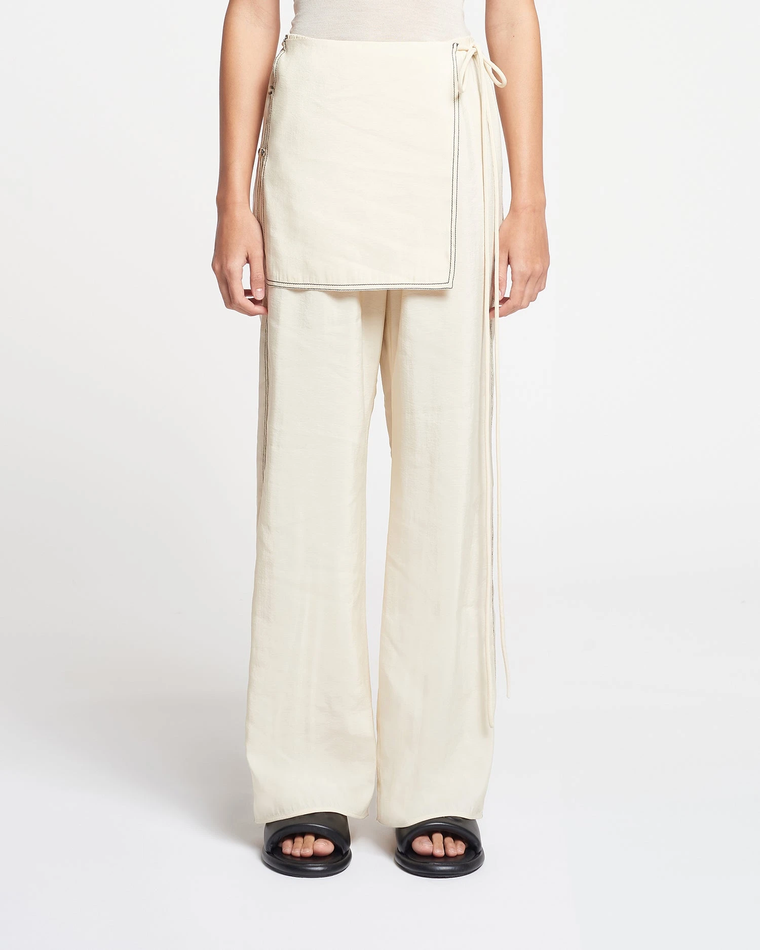 Nanushka Evea - Glass Poplin Pants - Oat 3 Nanushka Evea - Glass Poplin Pants - Oat