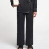 Nanushka Evea - Glass Poplin Pants - Black 2 Nanushka Evea - Glass Poplin Pants - Black -Nanushka Wear Shop NAN SS24 ECOMM WW BOTTOM DETAIL CROPPED 184
