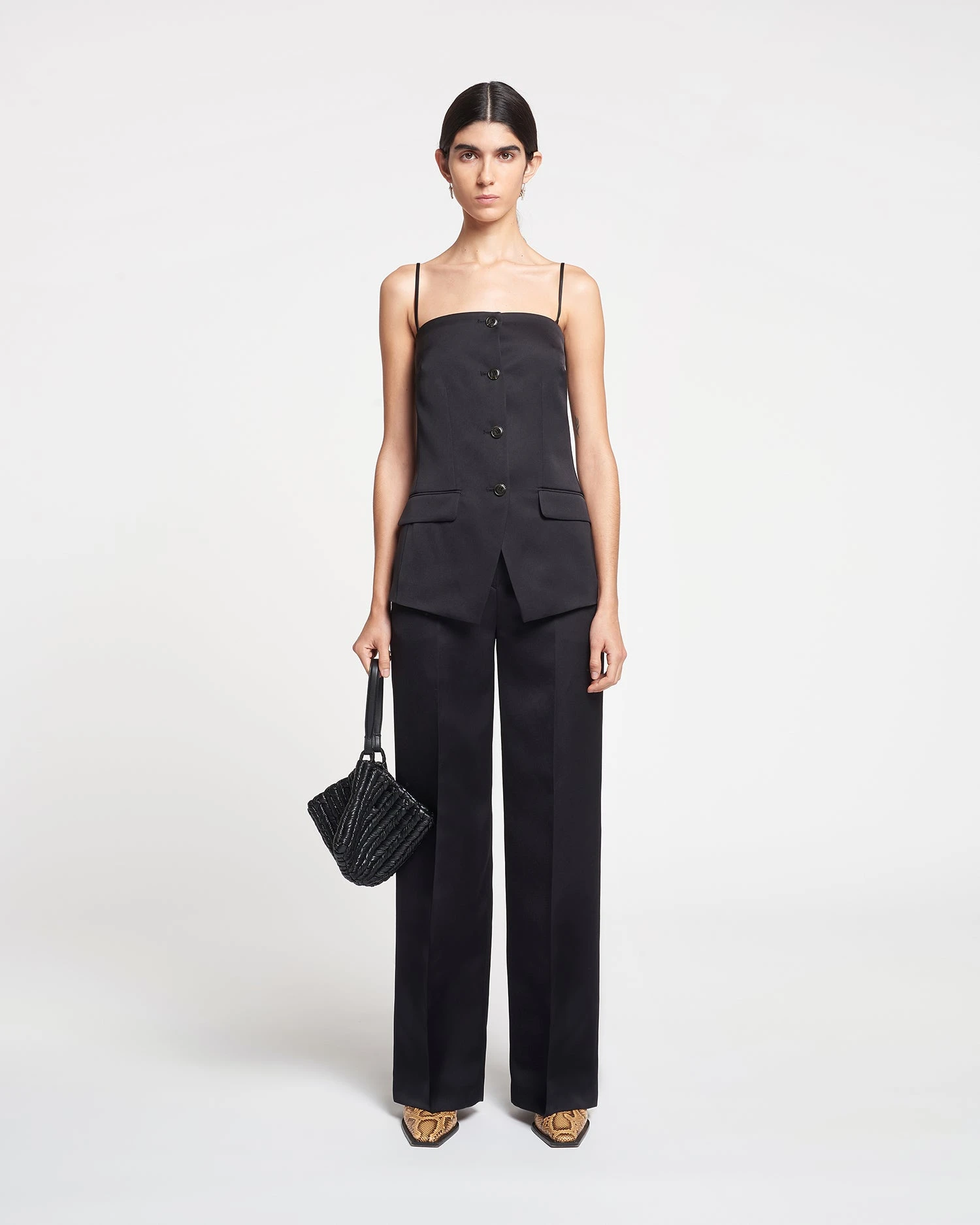 Nanushka Lanai - Tailored Tech-Satin Pants - Black 5 Nanushka Lanai - Tailored Tech-Satin Pants - Black - Image 3