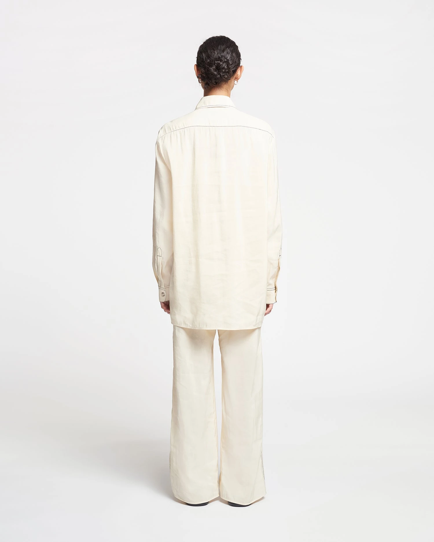 Nanushka Evea - Glass Poplin Pants - Oat 8 Nanushka Evea - Glass Poplin Pants - Oat - Image 6