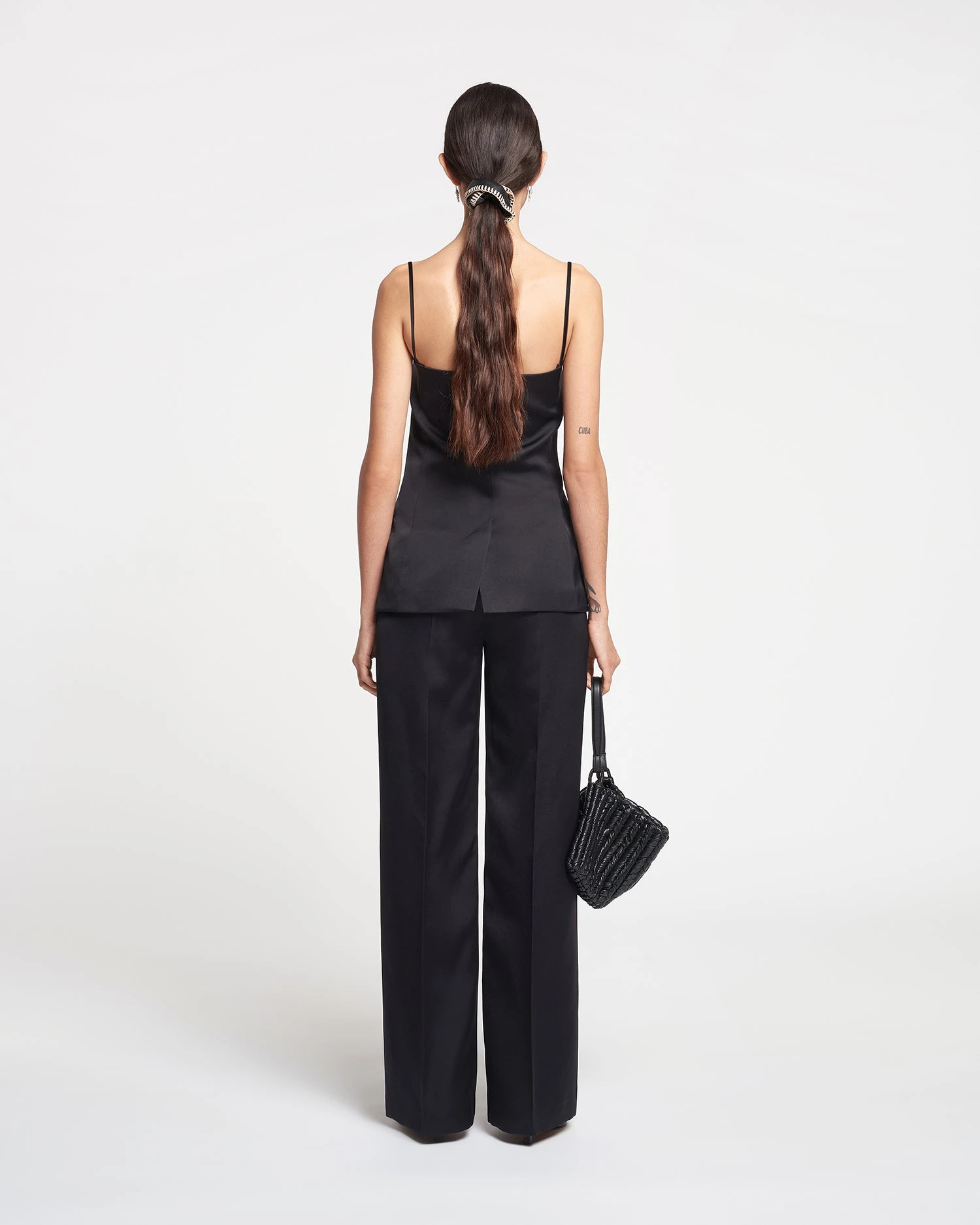 Nanushka Lanai - Tailored Tech-Satin Pants - Black 6 Nanushka Lanai - Tailored Tech-Satin Pants - Black - Image 4