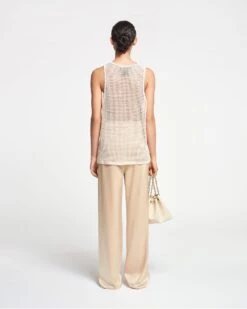 Nanushka Myrtille - Crochet Lace Tank Top - Creme -Nanushka Wear Shop NAN SS24 ECOMM WW FULL BODY CROPPED 136