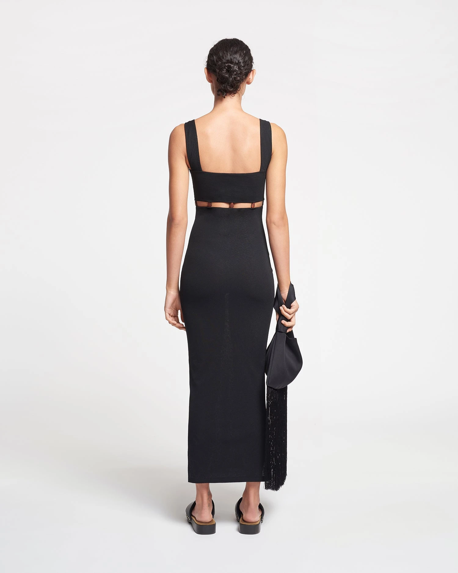 Nanushka Saar - Beaded Mesh-Jersey Midi Dress - Black 4 Nanushka Saar - Beaded Mesh-Jersey Midi Dress - Black - Image 2