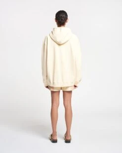 Nanushka Ever - Organically Grown Cotton Logo Hoodie - Creme -Nanushka Wear Shop NAN SS24 ECOMM WW FULL BODY CROPPED 180