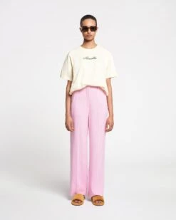 Nanushka Zoelle - Silk Viscose Tweed Pants - Orchid -Nanushka Wear Shop NAN SS24 ECOMM WW FULL BODY CROPPED 189