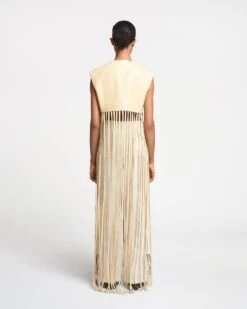 Nanushka Derora - Fringed Regenerated Leather Vest - Vintage Creme 10 Nanushka Derora - Fringed Regenerated Leather Vest - Vintage Creme -Nanushka Wear Shop NAN SS24 ECOMM WW FULL BODY CROPPED 195