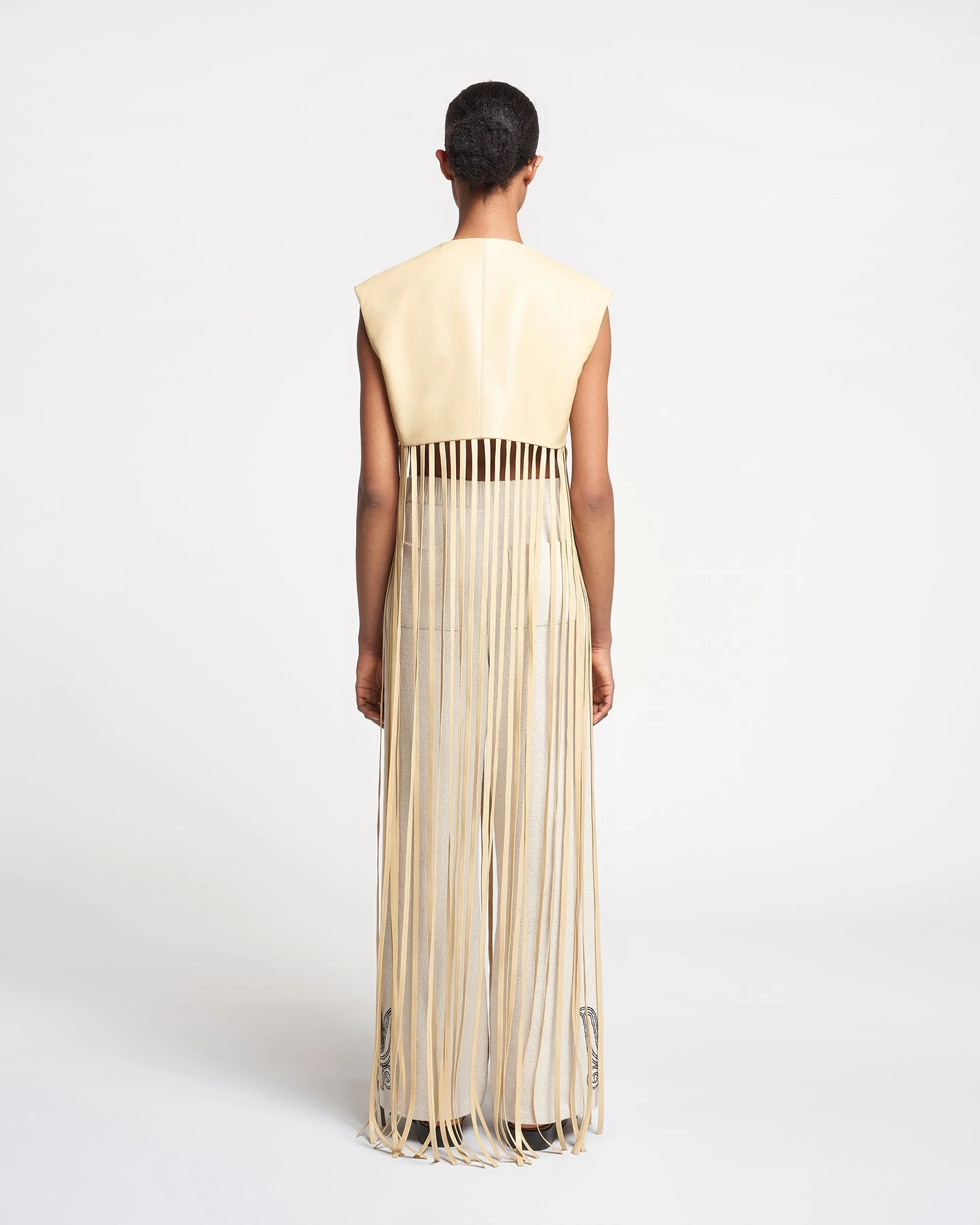 Nanushka Derora - Fringed Regenerated Leather Vest - Vintage Creme 6 Nanushka Derora - Fringed Regenerated Leather Vest - Vintage Creme - Image 4