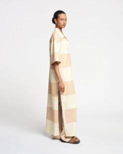Nanushka Robbie - Okobor™ Alt-Leather Maxi Dress - Eggshell/Vanilla 9 Nanushka Robbie - Okobor™ Alt-Leather Maxi Dress - Eggshell/Vanilla -Nanushka Wear Shop NAN SS24 ECOMM WW FULL BODY CROPPED 201