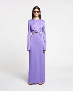 Nanushka Bonno - Cut-Out Crisp-Satin Maxi Dress - Iris
