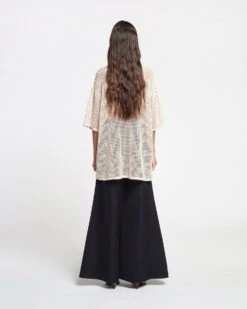 Nanushka Estienne - Crochet Lace T-Shirt - Creme -Nanushka Wear Shop NAN SS24 ECOMM WW FULL BODY CROPPED 84