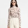 Nanushka Harri - Mesh-Jersey Turtleneck Top - Scribble Logo