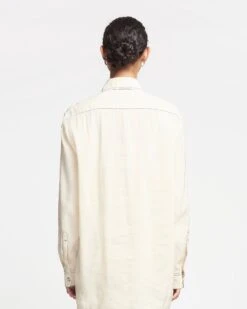 Nanushka Metta - Glass Poplin Shirt Dress - Oat -Nanushka Wear Shop NAN SS24 ECOMM WW TOP DETAIL CROPPED 123