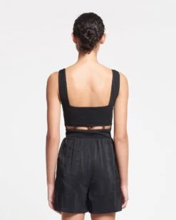 Nanushka Seve - Beaded Mesh-Jersey Bodysuit - Black 10 Nanushka Seve - Beaded Mesh-Jersey Bodysuit - Black -Nanushka Wear Shop NAN SS24 ECOMM WW TOP DETAIL CROPPED 134