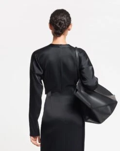 Nanushka Beatriz - Slip Satin Maxi Dress - Black 10 Nanushka Beatriz - Slip Satin Maxi Dress - Black -Nanushka Wear Shop NAN SS24 ECOMM WW TOP DETAIL CROPPED 143