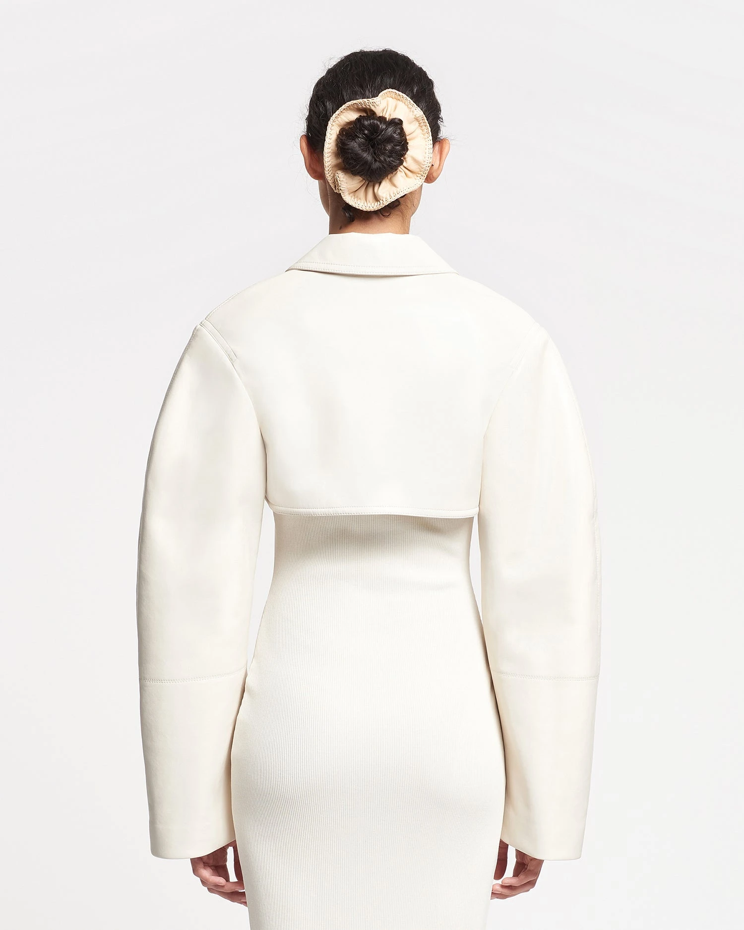 Nanushka Brisia - Cropped Regenerated Leather Bolero - Creme 6 Nanushka Brisia - Cropped Regenerated Leather Bolero - Creme - Image 4