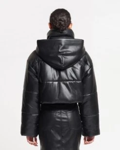 Nanushka Aveline - Okobor™ Alt-Leather Jacket - Black -Nanushka Wear Shop NAN SS24 ECOMM WW TOP DETAIL CROPPED 167