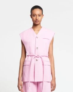 Nanushka Miriam - Silk Viscose Tweed Vest - Orchid