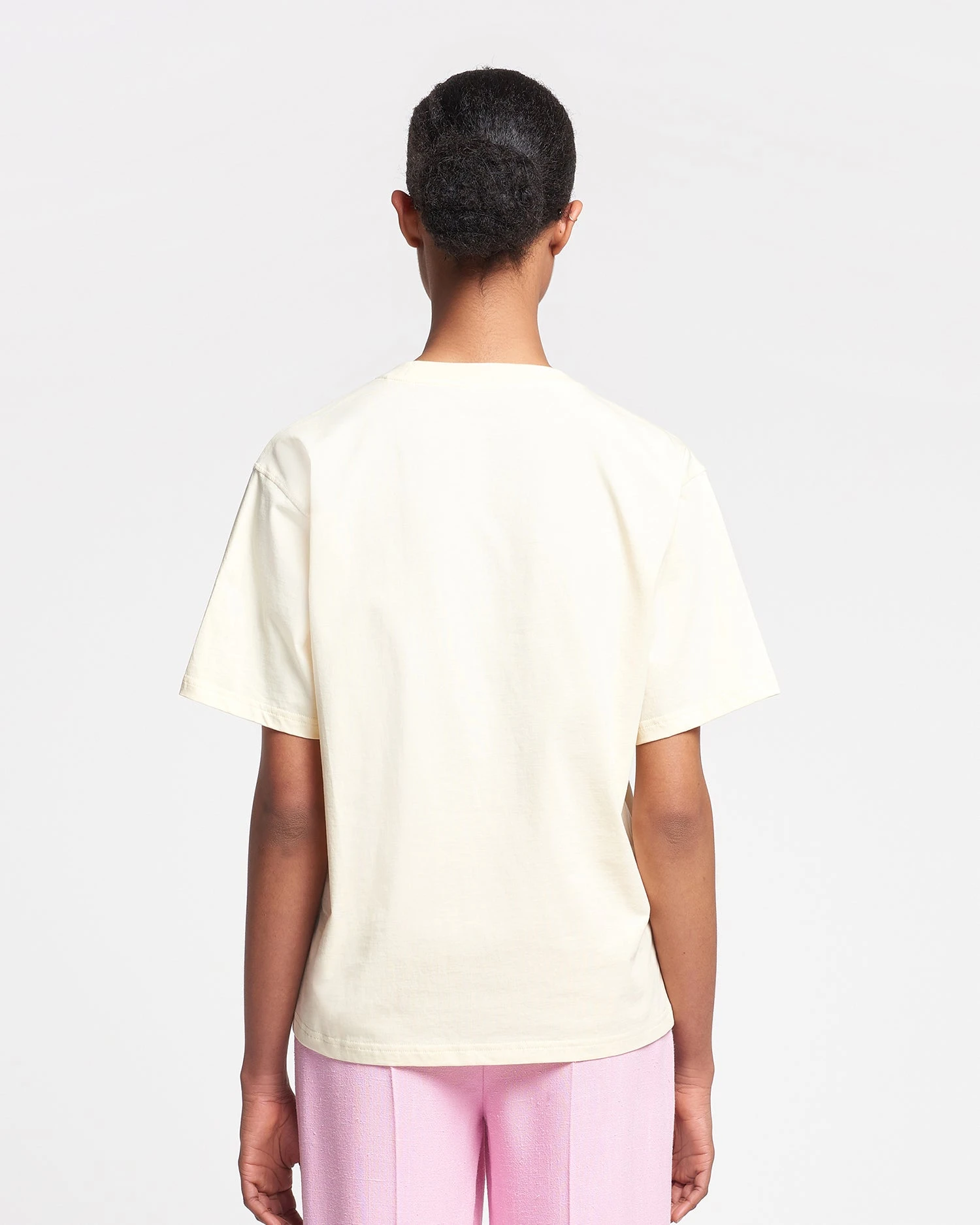 Nanushka Reece - Embroidered Cotton-Jersey T-Shirt - Creme/Green 4 Nanushka Reece - Embroidered Cotton-Jersey T-Shirt - Creme/Green - Image 2