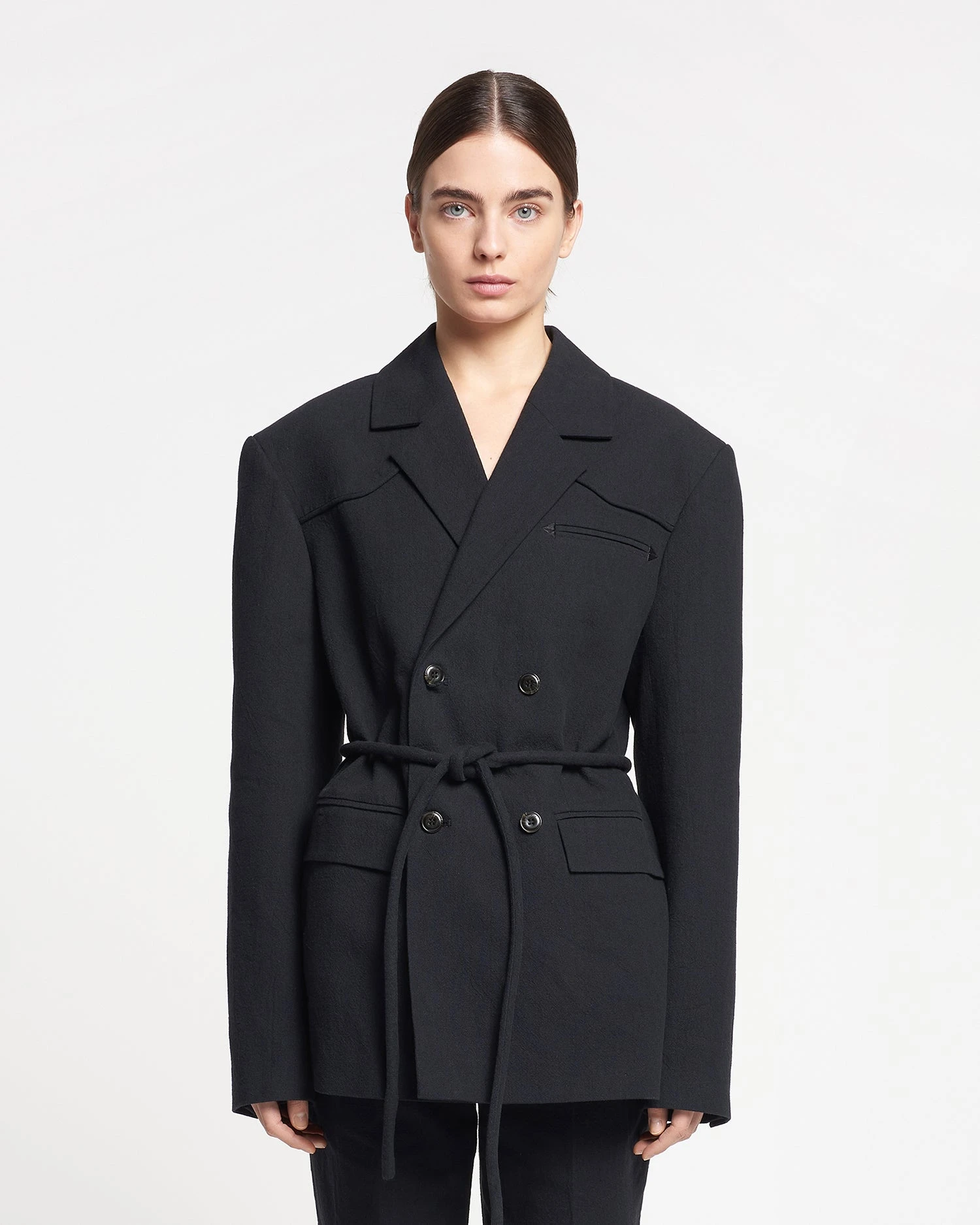 Nanushka Julienne - Washed-Canvas Blazer - Black 3 Nanushka Julienne - Washed-Canvas Blazer - Black