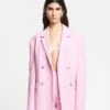 Nanushka Luxton - Silk Viscose Tweed Blazer - Orchid 1 Nanushka Luxton - Silk Viscose Tweed Blazer - Orchid -Nanushka Wear Shop NAN SS24 ECOMM WW TOP DETAIL CROPPED 85