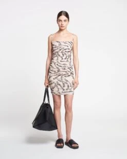 Nanushka Adie - Mesh-Jersey Dress - Scribble Logo