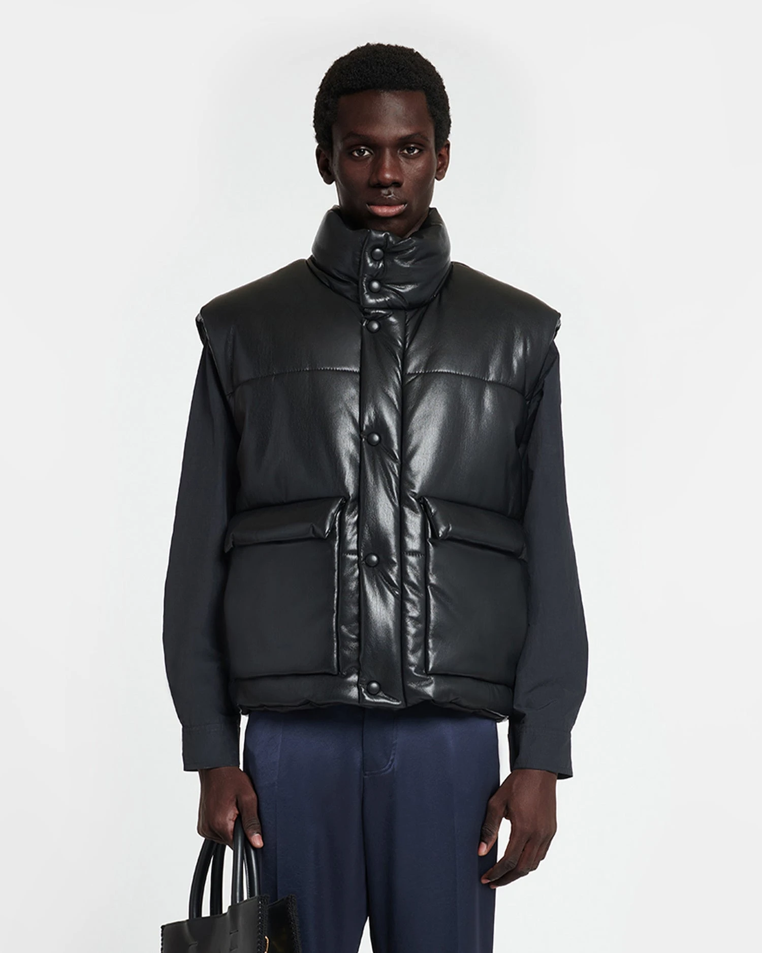 Nanushka Jovan - Okobor™ Alt-Leather Gilet - Black 3 Nanushka Jovan - Okobor™ Alt-Leather Gilet - Black