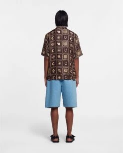 Nanushka Bodil - Printed Silk-Twill Shirt - Apricot Kopjafa -Nanushka Wear Shop NM23FWSH00217 BODIL APRICOT TOTEM INVERSE BROWN TWILL SILK 2