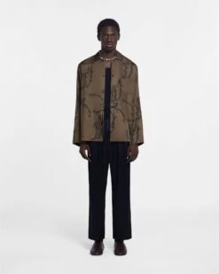 Nanushka Jelmer - Printed Silk-Twill Shirt - Khaki