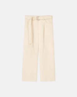 Nanushka Ferre - Belted Structured Twill Pants - Creme -Nanushka Wear Shop NM23SSPA00624FERRE CREME STRUCTUREDTWILL