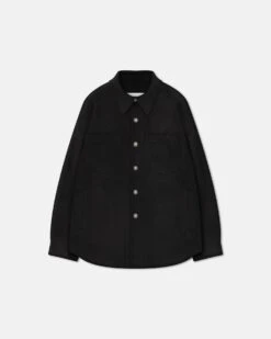 Nanushka Martin - Double Wool Silk Overshirt - Black -Nanushka Wear Shop NM24CROW01899MARTIN BLACK DOUBLEWOOLSILK 1