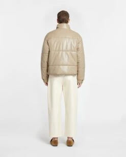 Nanushka Marron - Okobor™ Alt-Leather Puffer Jacket - Ashy Taupe 7 Nanushka Marron - Okobor™ Alt-Leather Puffer Jacket - Ashy Taupe -Nanushka Wear Shop NM24RSOW00679 MARRON ASHYTAUPE OKOBOR 02