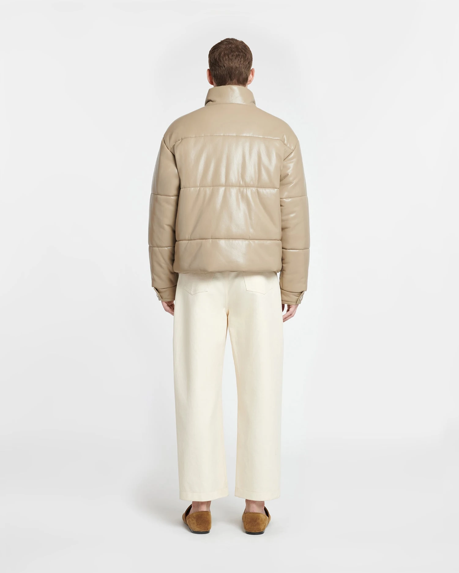 Nanushka Marron - Okobor™ Alt-Leather Puffer Jacket - Ashy Taupe 5 Nanushka Marron - Okobor™ Alt-Leather Puffer Jacket - Ashy Taupe - Image 3