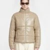 Nanushka Marron - Okobor™ Alt-Leather Puffer Jacket - Ashy Taupe